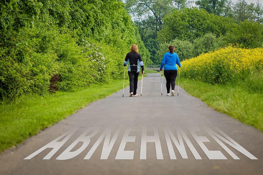 two person walking on concrete pathway, remove, run, outdoor HD wallpaper