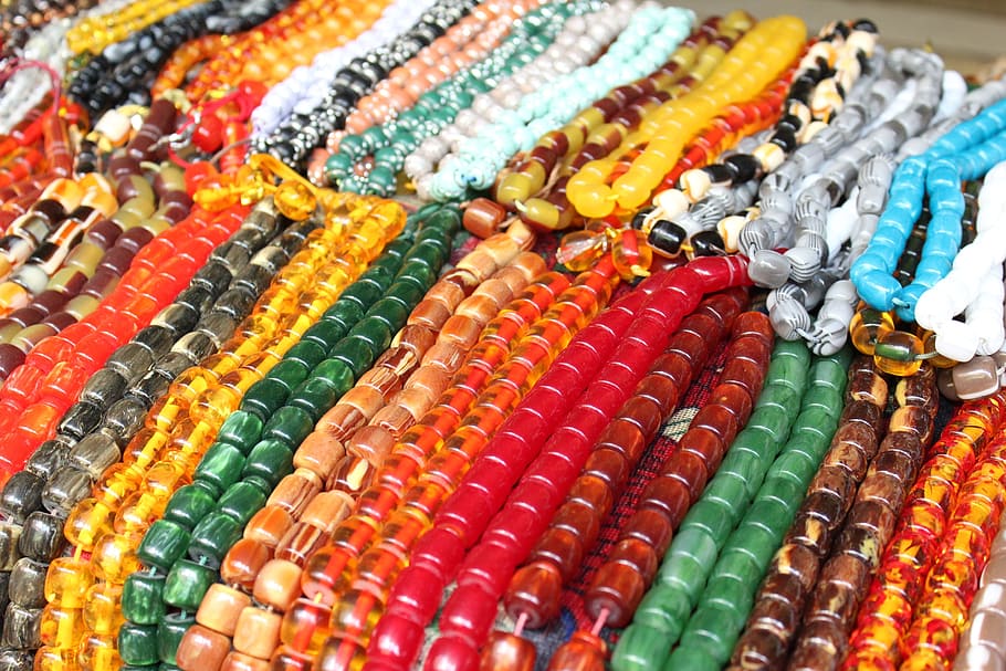 tesbih prayer bead lot, color, beads, colorful, ornament, gemstone, HD wallpaper