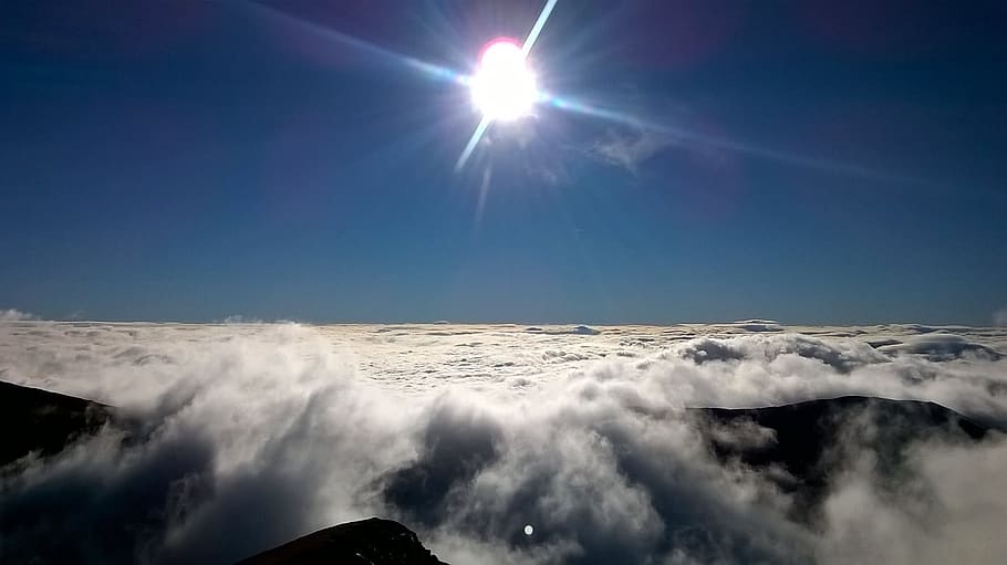 Sky, Skyscraper, Air, Sun, White, i skyscraper, blue, clouds HD wallpaper