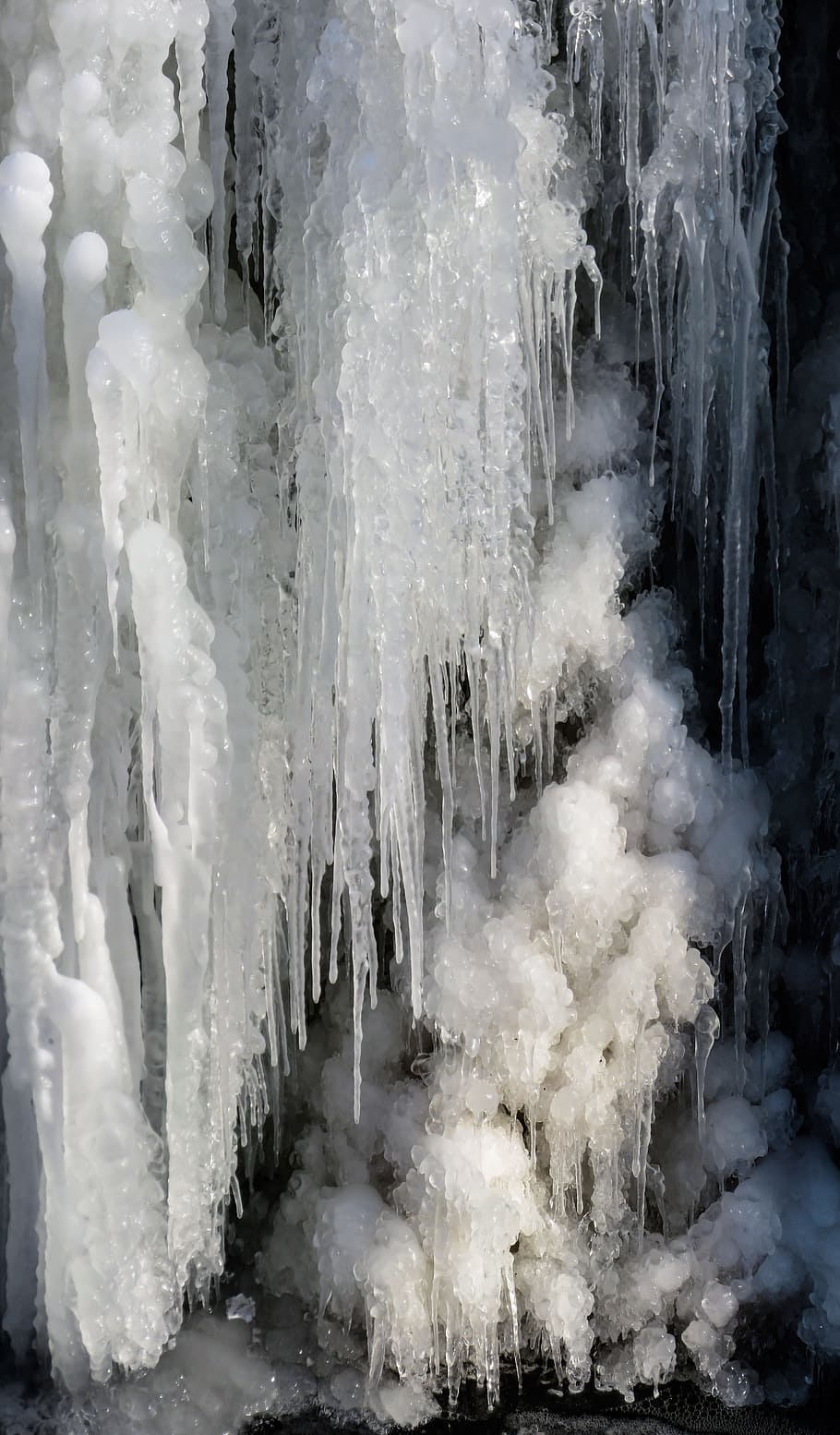 icicles ahead, nature, waters, waterfall, ice, winter, time of year HD wallpaper