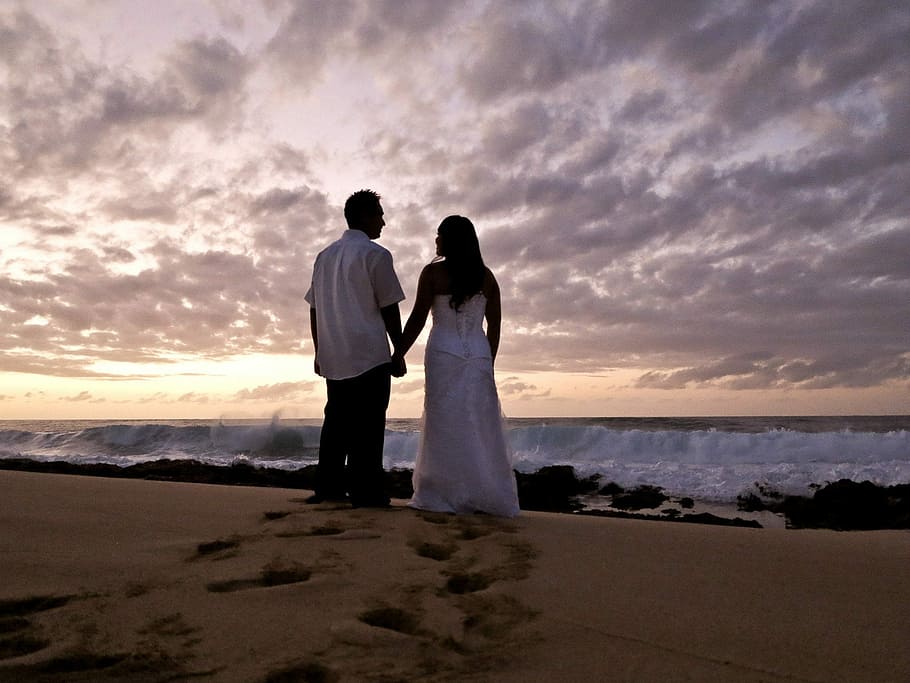 Hawaii, Wedding, Packages, two people, love, togetherness, beach HD wallpaper