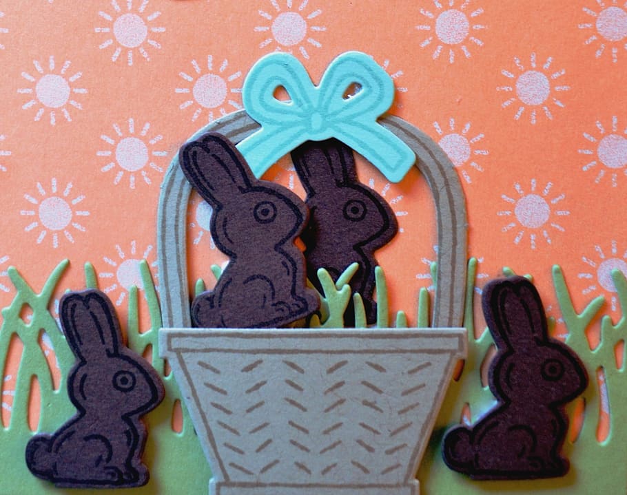easter, bunny, chocolate, rabbit, holiday, stamp, cutout, handmade HD wallpaper