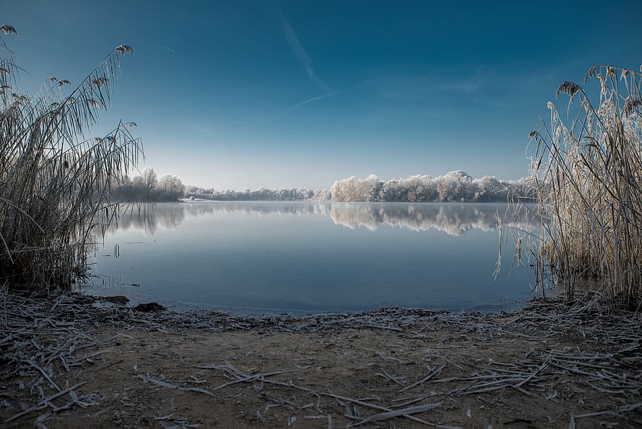 Scenic View of Lake Against Sky, fog, landscape, mist, nature HD wallpaper