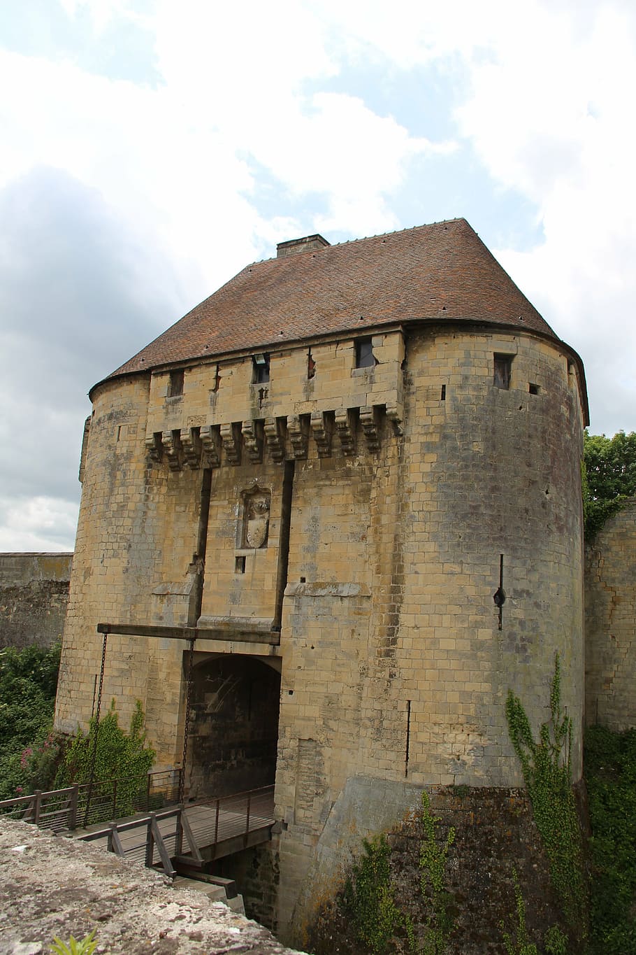 caen, castle, normandy, medieval, gateway, drawbridge, sky HD wallpaper