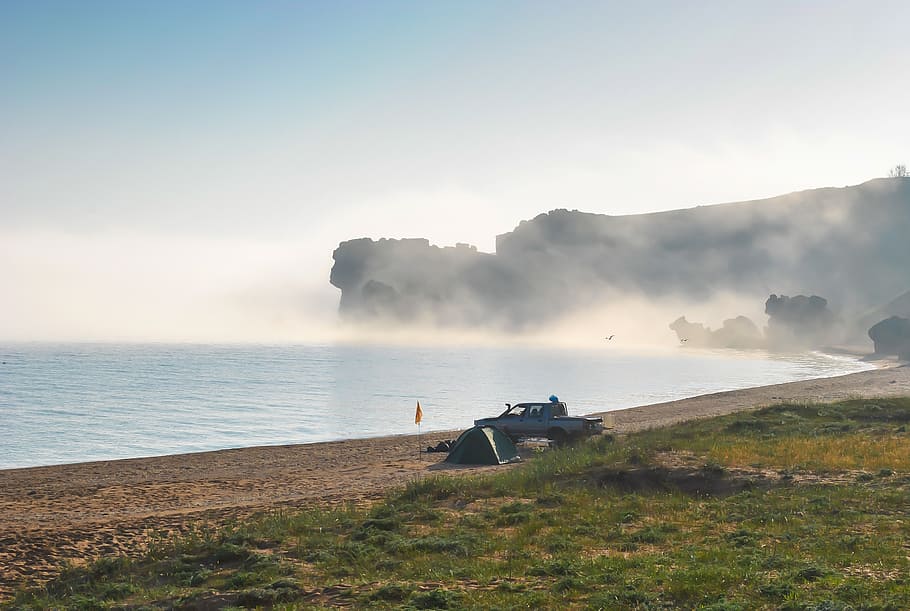 fog, sea, bay, water, beauty in nature, sky, scenics - nature HD wallpaper