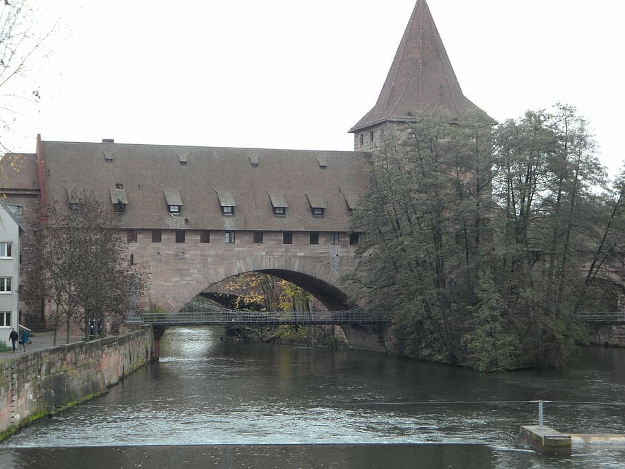 nuremberg, old town, pegnitz, bridge, autumn, tower, river HD wallpaper