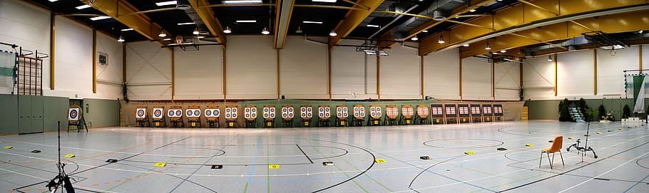 Competition, Target, hall, bogensport, center, archery, disc HD wallpaper