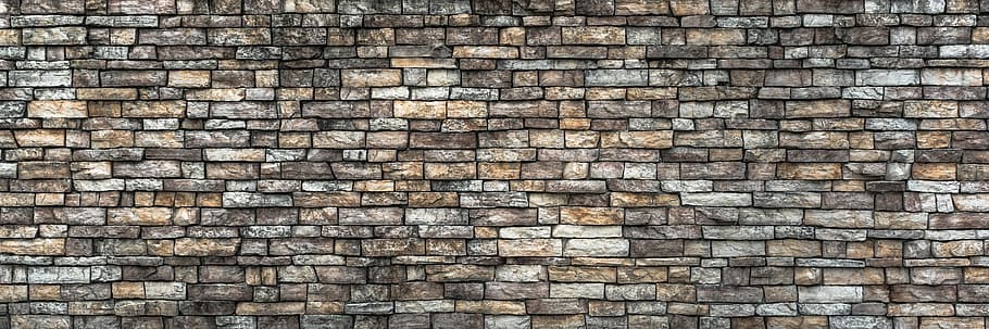 white and brown ceramic bricks, wall, damme, stone wall, pattern, HD wallpaper