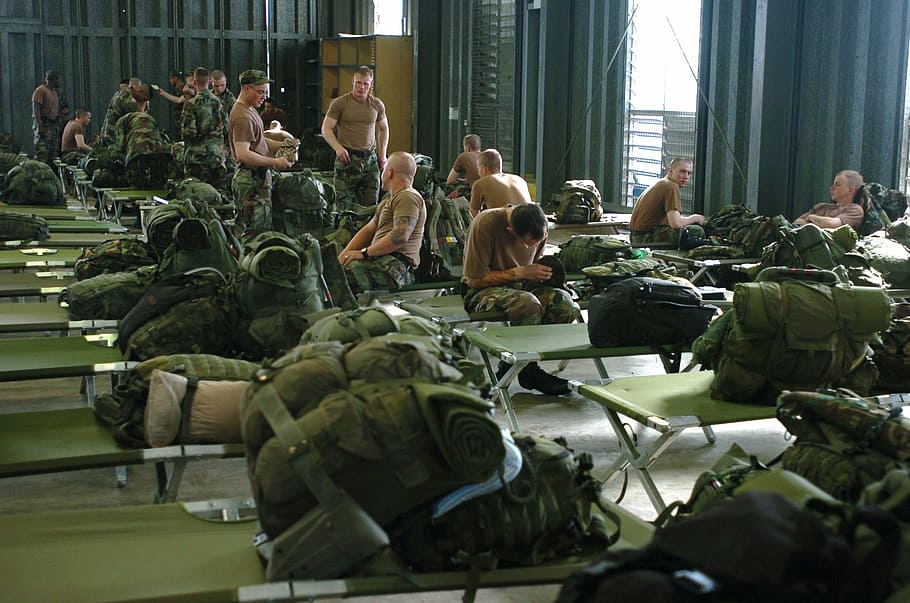 photo of military personnel inside building, queensland, australia