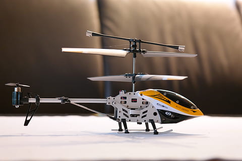 white and yellow plane toy, helicopter, model, model helicopter HD wallpaper