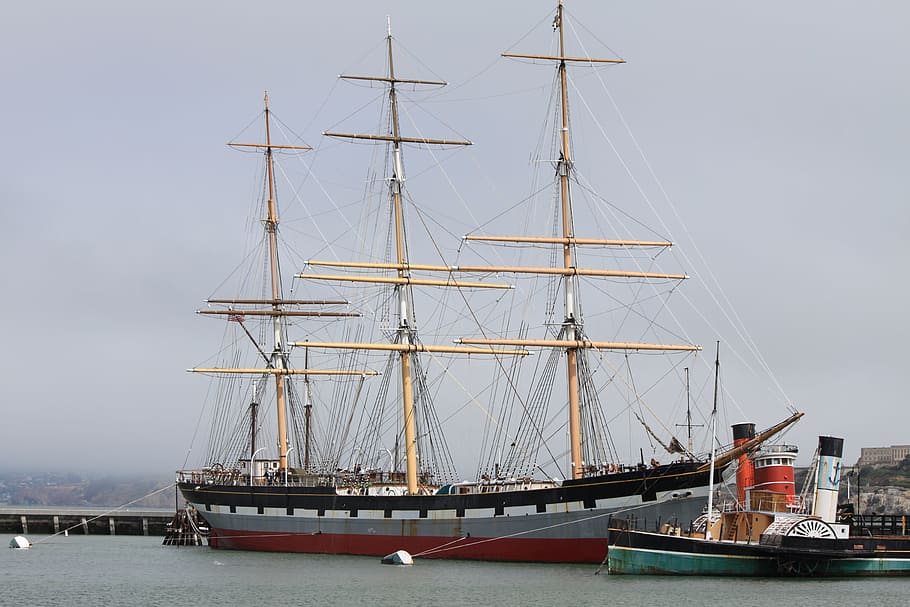 ship, sailing vessel, water, nautical vessel, sailboat, mode of transportation HD wallpaper