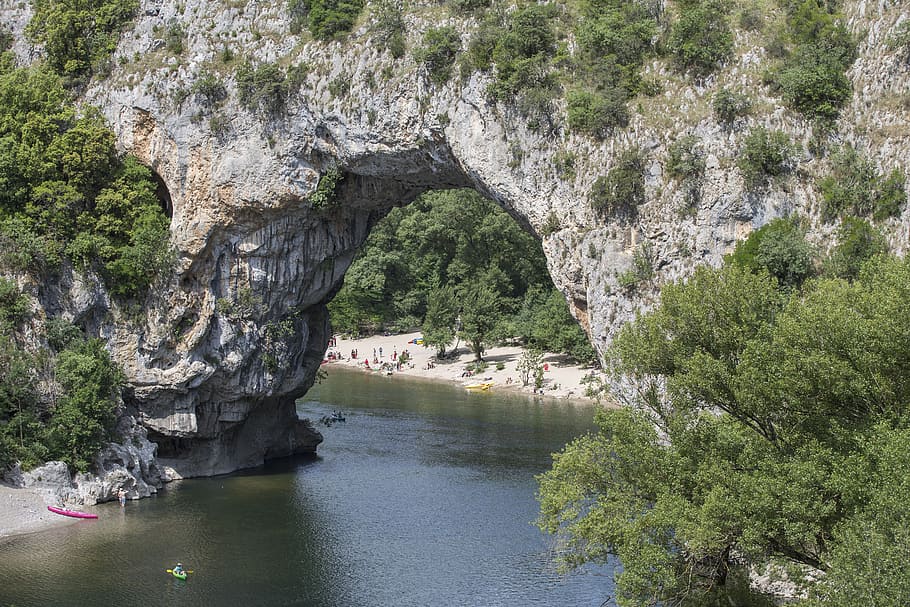 holiday, canoe, river, water, tree, plant, rock - object, solid HD wallpaper