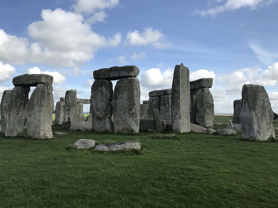 megalith, ancient, monument, stone, outdoors, grass, sky stonehenge HD wallpaper