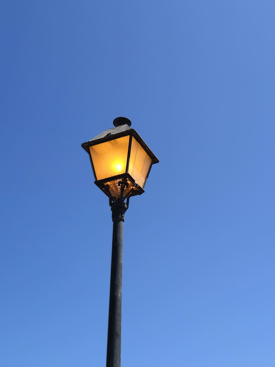 lantern, light, lamp, blue, lighting equipment, street light HD wallpaper