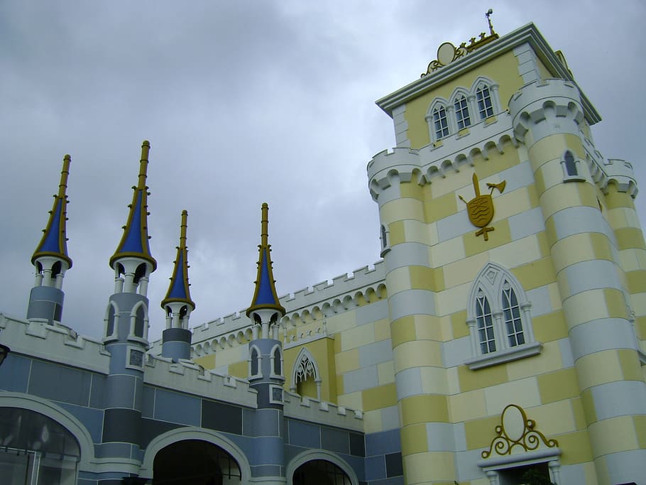 cloudy, castle, sky, tourism, building, travel, architecture HD wallpaper