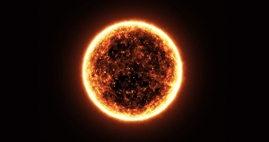 sun with sun rays, space, planet, light, star, astronomy, burning HD wallpaper