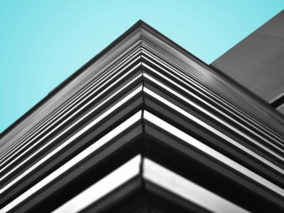 bottom view of building, low-angle photography of black building HD wallpaper