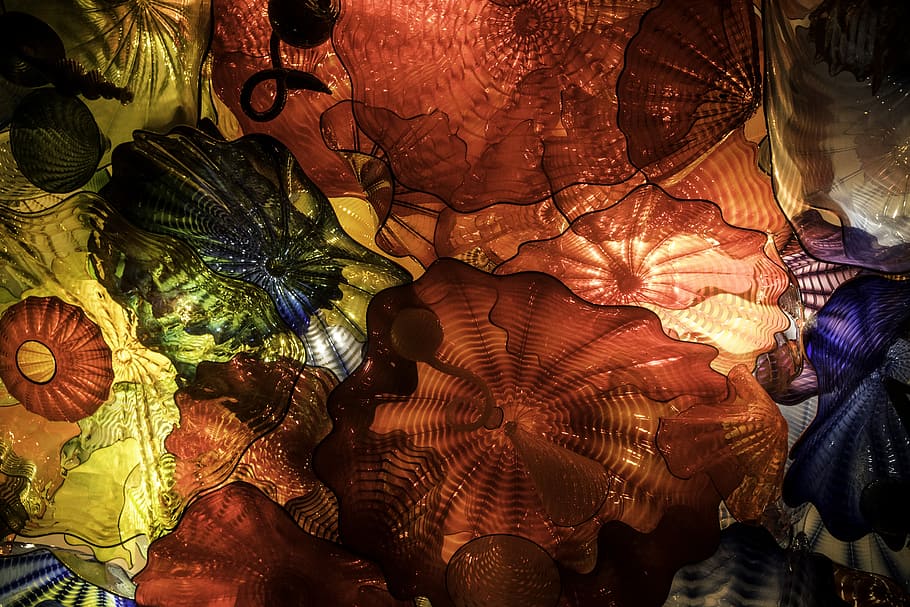 Stained glass decorations on the ceiling at Maker's Mark, art HD wallpaper
