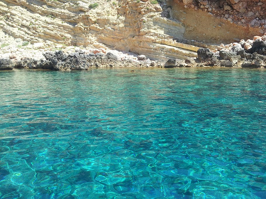 sea, summer, water, rock, beauty in nature, rock - object, solid HD wallpaper