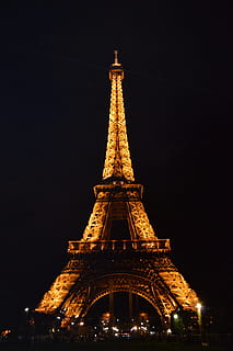 Eiffel Tower, Paris, night, architecture, travel destinations HD wallpaper