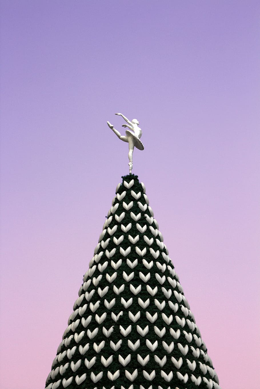 ballerina statue on tree, ballet, ornament, christmas, sky HD wallpaper