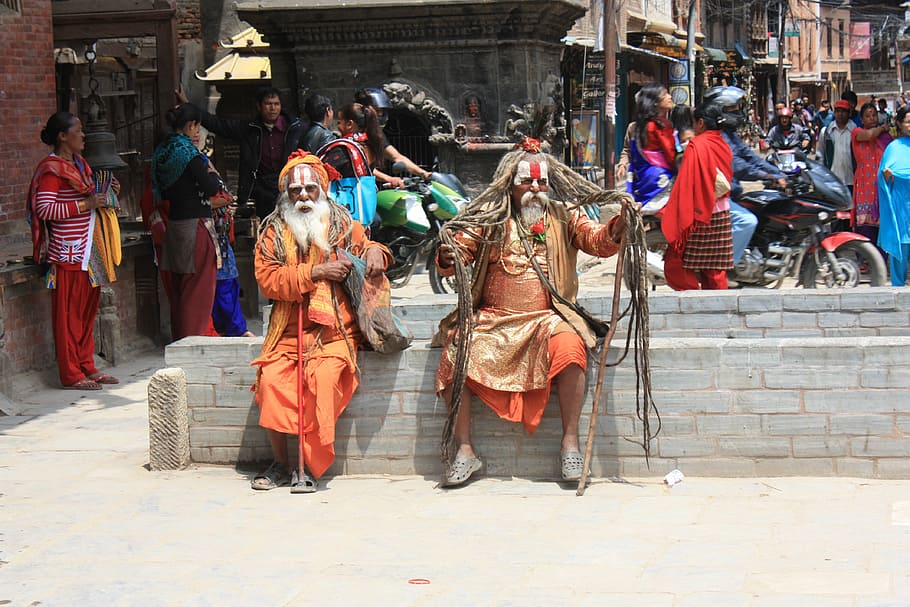 nepal, bhaktapur, hinduism, tradition, guru, group of people