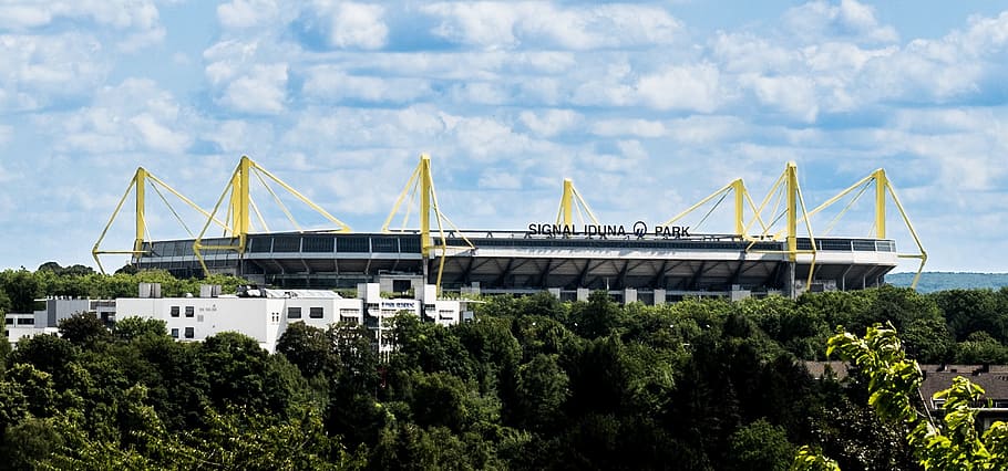 HD wallpaper: dome building surrounded by trees, stadium, football, dortmund - Wallpaper Flare