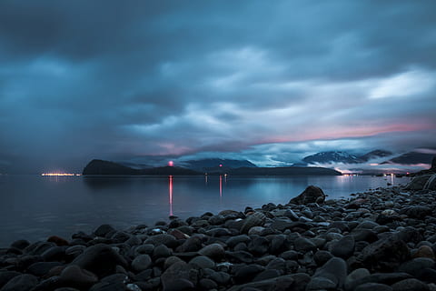 landscape photo of rocks near the body of water, body of water and rock HD wallpaper