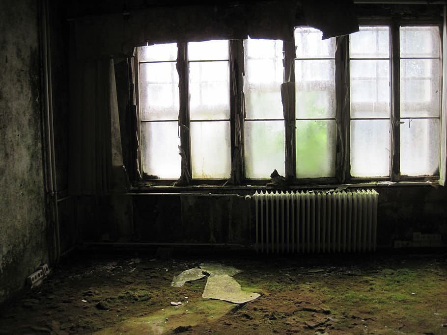 room, window, heating, moss, old, broken, light, atmosphere HD wallpaper