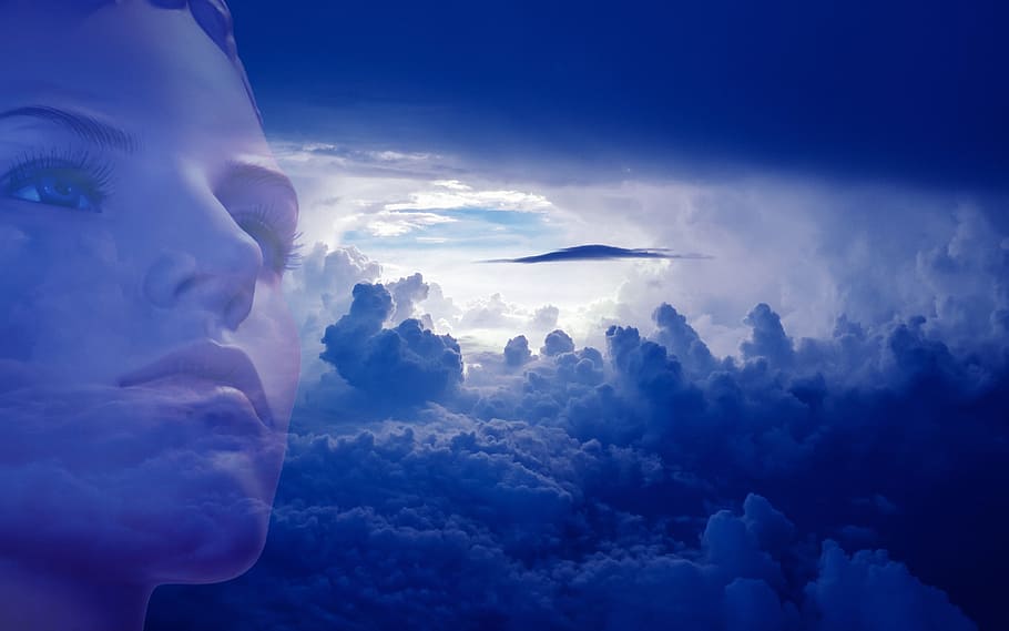 sky, clouds, emotion, spacious, mood, bright, cloud - sky, one person HD wallpaper