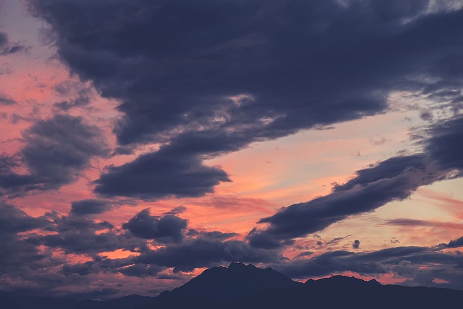 sunset, dusk, sky, clouds, nature, landscape, cloud - sky, beauty in nature HD wallpaper