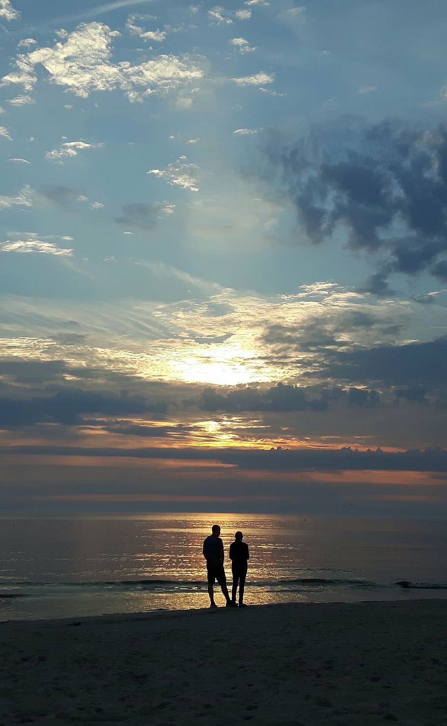denmark, sunset, beach, evening sky, coast, sea, søndervig HD wallpaper