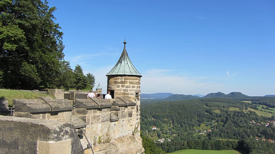 fortress, königstein, sandstone mountain, castle, panoramic view from the königstein, HD wallpaper