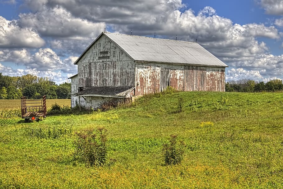 barn, rustic, barns, weathered, ohio, digital art, rural, scenic HD wallpaper