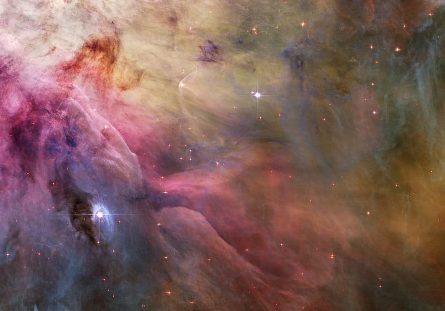 galaxy illustration, orion nebula, emission nebula, constellation orion, HD wallpaper