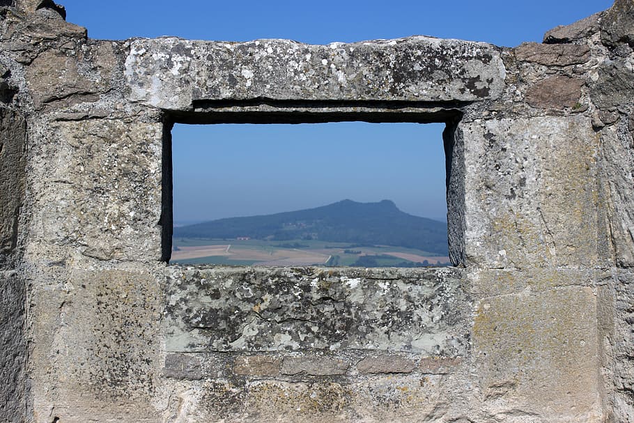 landscape photography of mountain, Window, Distant View, Wall HD wallpaper
