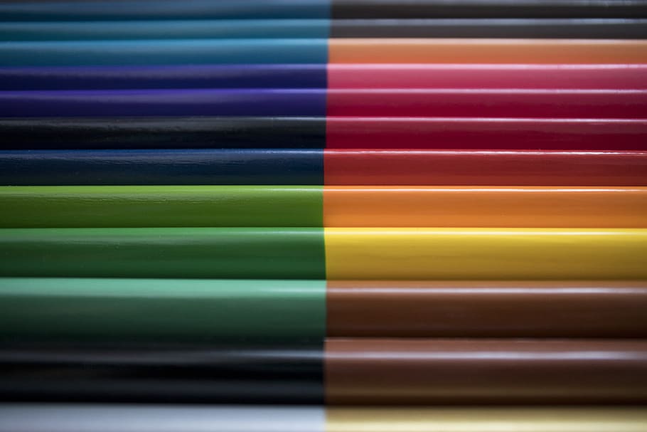 pencils, crayons, color, draw, paint, art, creative, multi colored, HD wallpaper