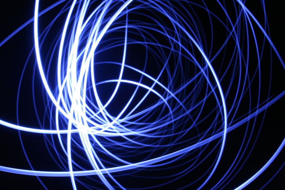 white and black background, light, drawing with light, blue HD wallpaper