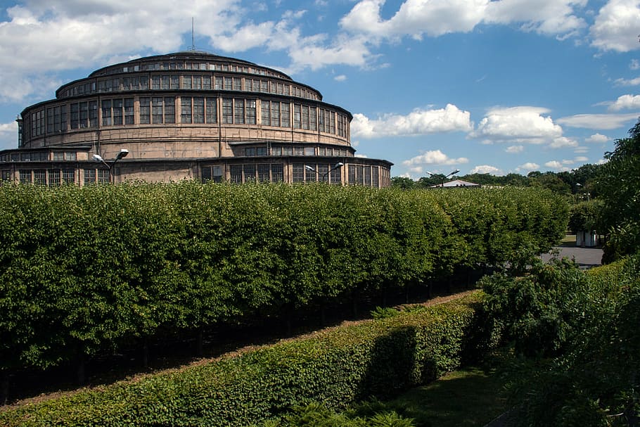 wroclaw, hall, park, plant, cloud - sky, built structure, architecture HD wallpaper