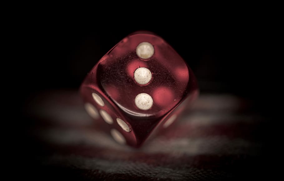 Die, red dice in shallow focus lens photography, dot, number HD wallpaper