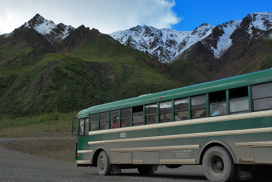 bus, mountain, road, trip, transportation, mode of transportation HD wallpaper
