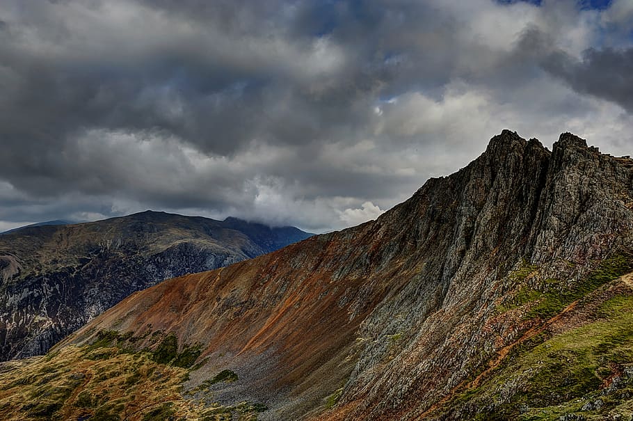 trees covered mountain, aerial, view, rocky, highland, valley HD wallpaper