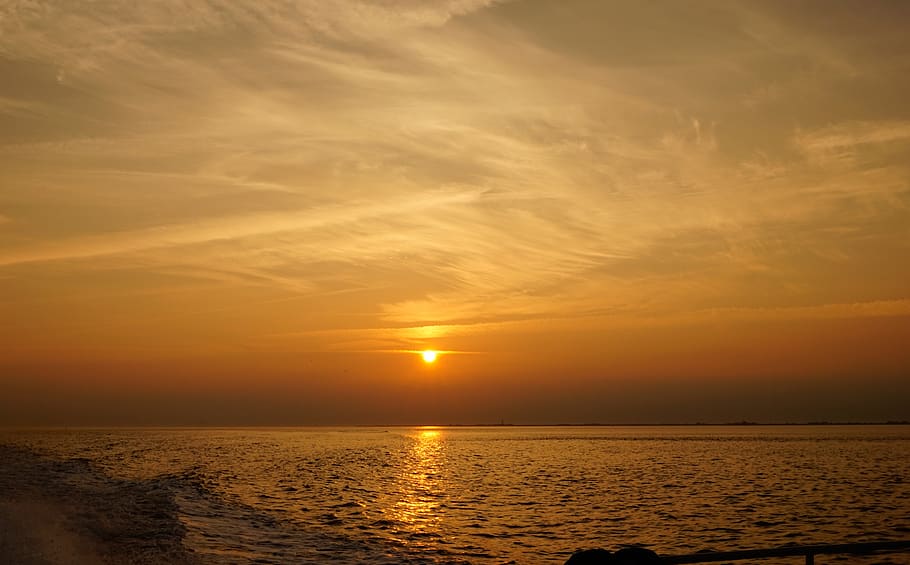 sunset, dawn, waters, dusk, sea, sky, scenics - nature, beauty in nature HD wallpaper
