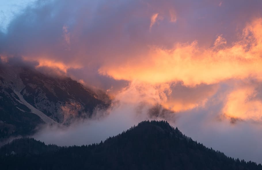 sunset, sky, background, orange, night, beautiful, sunrise HD wallpaper