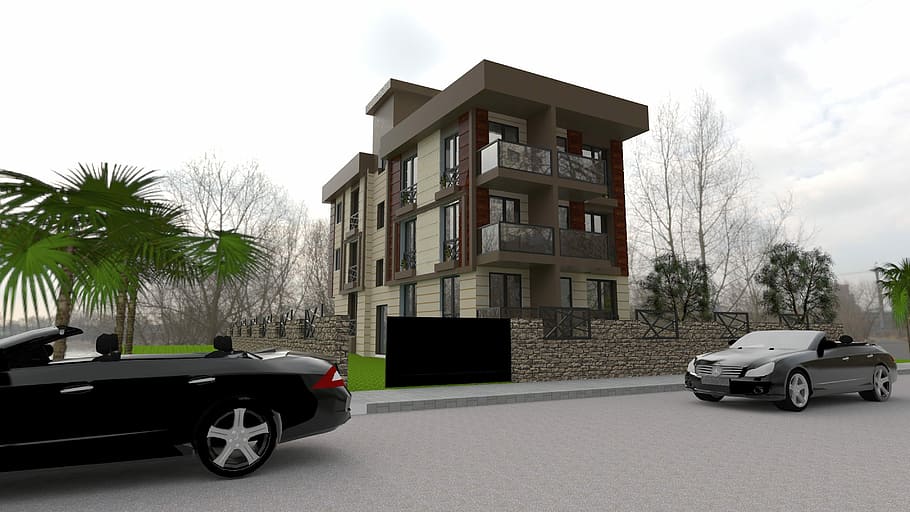 Building, Panel, external, car, street, building exterior, built structure HD wallpaper
