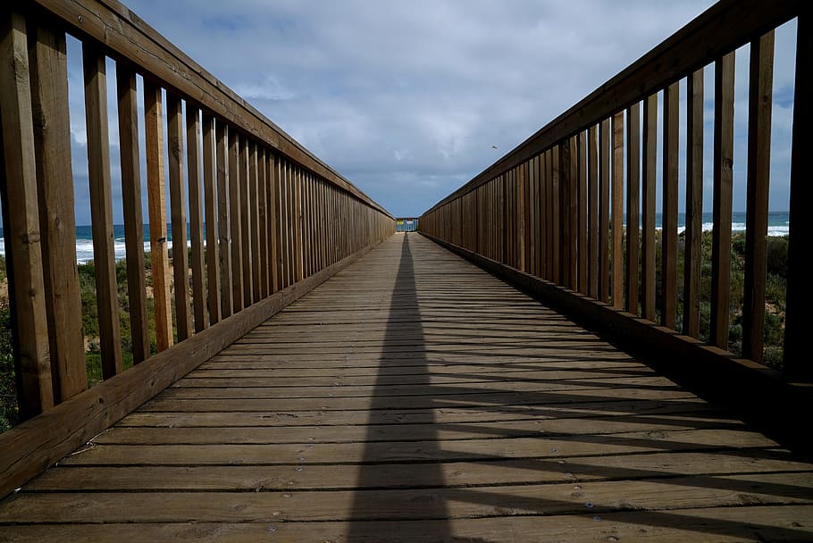 walkway, beach, ocean, sand, sun, surf, coastline, direction HD wallpaper