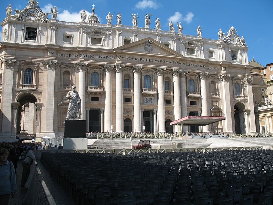 vatican, st peter, square, rome, basilica, architecture, cathedral, HD wallpaper