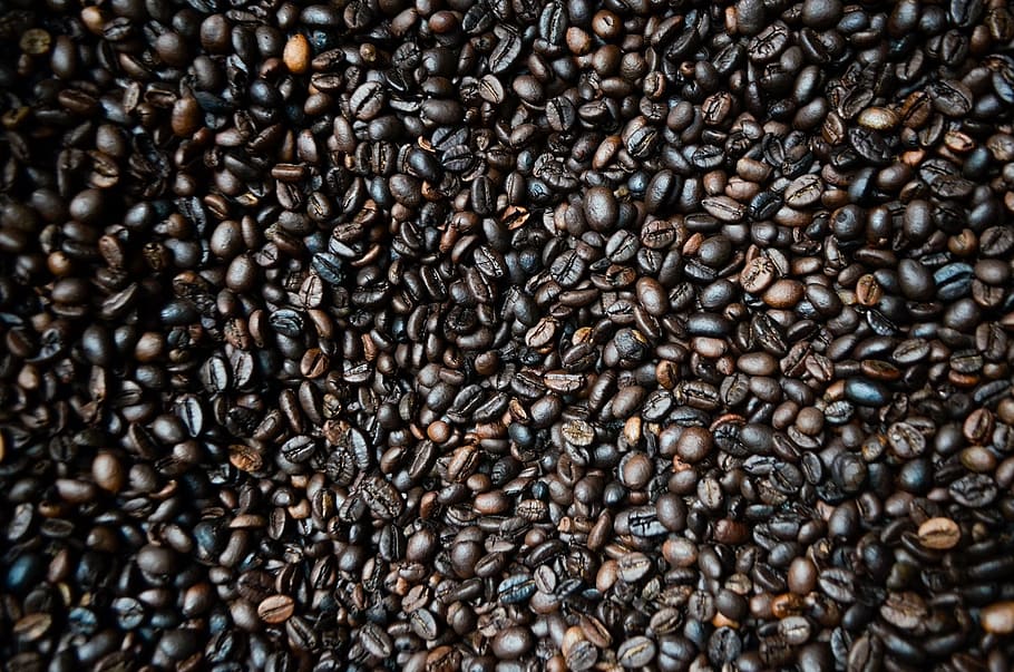 close-up photo of coffee beans, abstrack, kerinci, roasted coffee bean HD wallpaper