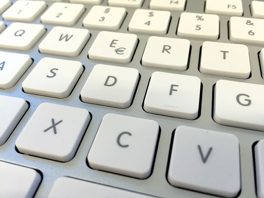 keyboard, computer, discs, tap, keys, white, laptop, letters HD wallpaper