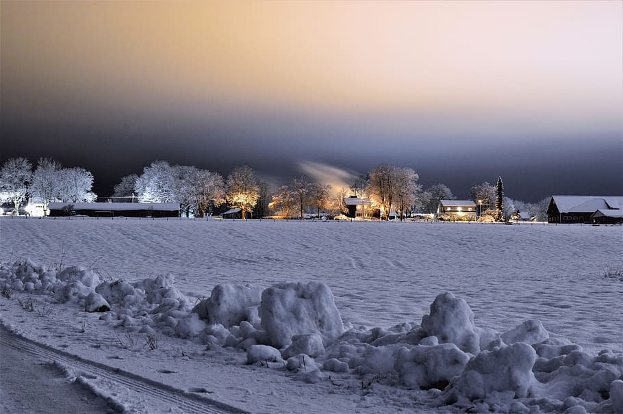 panoramic photo of ice burg, snow, winter, frozen, cold, season, HD wallpaper